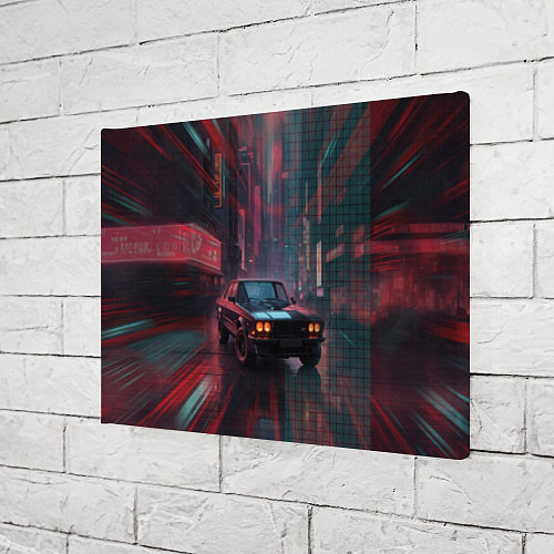 Картина прямоугольная Спорткар на темной улице / 3D-принт – фото 3