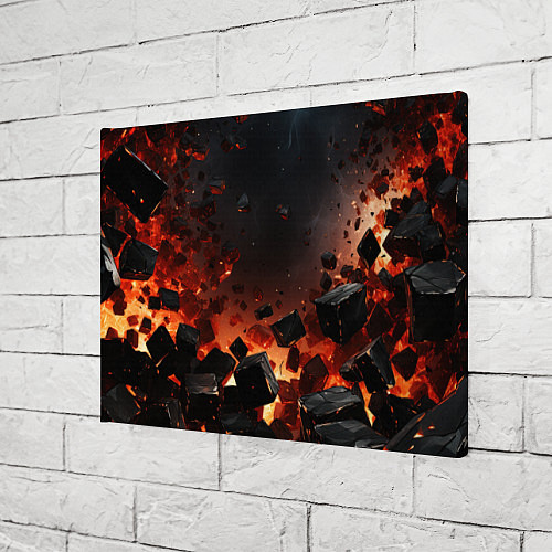 Картина прямоугольная Взрыв плит и огонь / 3D-принт – фото 3