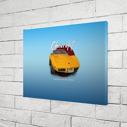 Картина прямоугольная Американский маслкар Chevrolet Corvette / 3D-принт – фото 3