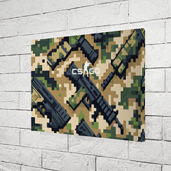 Холст прямоугольный Counter Strike - pixel military pattern, цвет: 3D-принт — фото 2