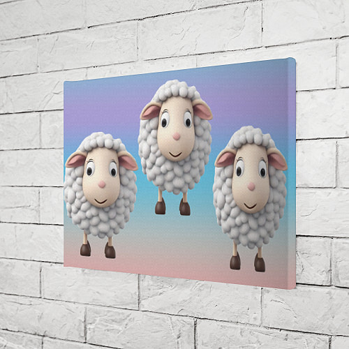 Картина прямоугольная Три овечки / 3D-принт – фото 3
