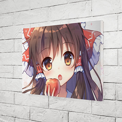 Картина прямоугольная Touhou Project Рейму яблоко / 3D-принт – фото 3