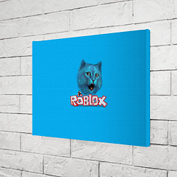Холст прямоугольный Roblox синий кот, цвет: 3D-принт — фото 2