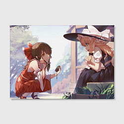 Холст прямоугольный Touhou Project Reimu Marisa smile, цвет: 3D-принт — фото 2