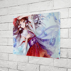 Холст прямоугольный Touhou Project Рейму Cute Flower, цвет: 3D-принт — фото 2