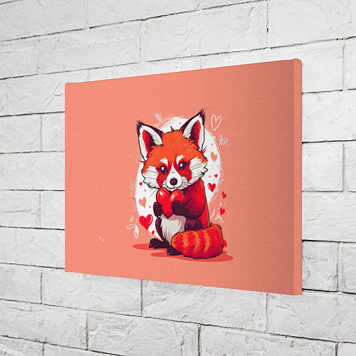 Картина прямоугольная Рыжая лисичка с сердцем / 3D-принт – фото 3