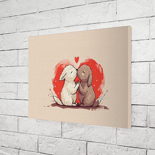 Картина прямоугольная Влюбленные кролики / 3D-принт – фото 3