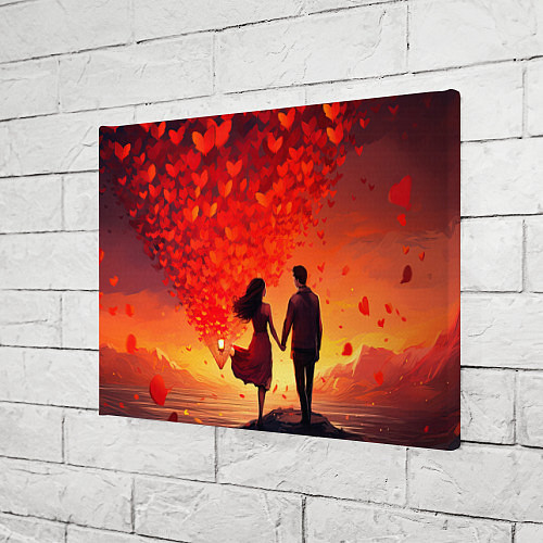 Картина прямоугольная Влюбленная пара в день святого Валентина / 3D-принт – фото 3