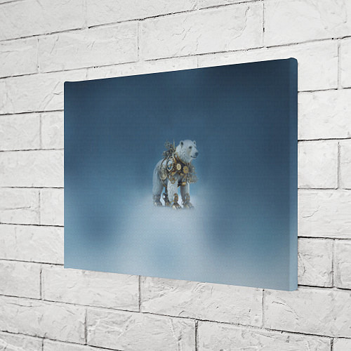 Картина прямоугольная Белый северный медведь в стиле стимпанк / 3D-принт – фото 3