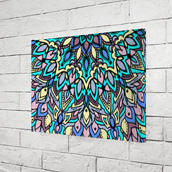 Холст прямоугольный Мандала ярко-голубой, цвет: 3D-принт — фото 2