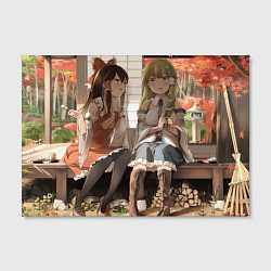 Холст прямоугольный Touhou Project Рейму Санаэ, цвет: 3D-принт — фото 2