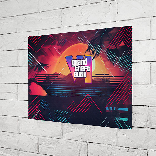 Картина прямоугольная GTA 6 logo абстрактный фон / 3D-принт – фото 3
