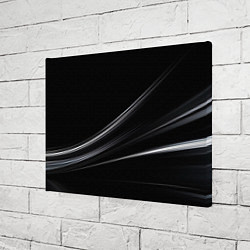 Холст прямоугольный Белые полосы на черной абстракции, цвет: 3D-принт — фото 2