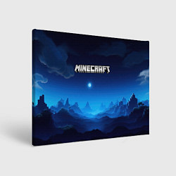 Холст прямоугольный Minecraft logo night, цвет: 3D-принт