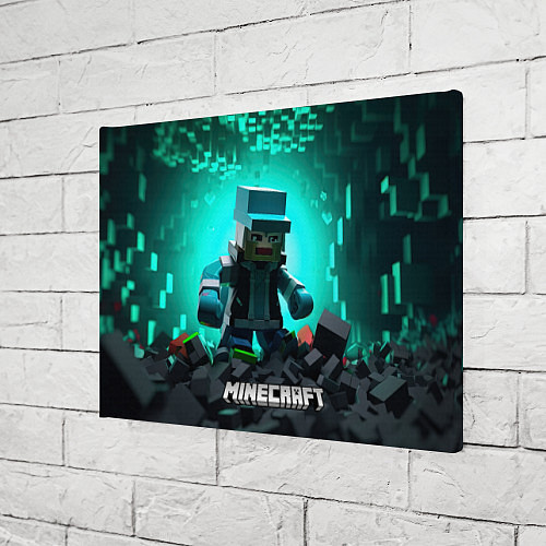 Картина прямоугольная Minecraft квадратный персонаж / 3D-принт – фото 3