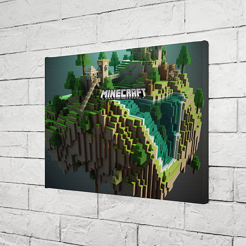 Картина прямоугольная Minecraft logo летняя карта / 3D-принт – фото 3
