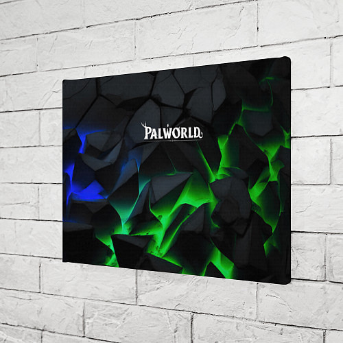 Картина прямоугольная Palworld объемные зеленые камни / 3D-принт – фото 3