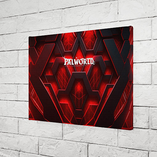 Картина прямоугольная Palworld логотип красная объемная абстракция / 3D-принт – фото 3