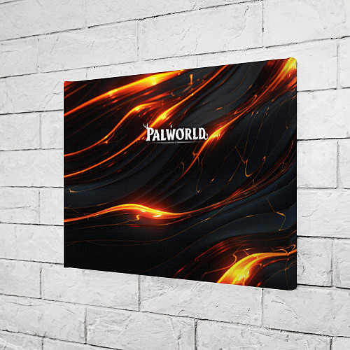Картина прямоугольная Palworld логотип янтарные волны / 3D-принт – фото 3