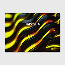 Холст прямоугольный Palworld логотип золотые и черные волны, цвет: 3D-принт — фото 2