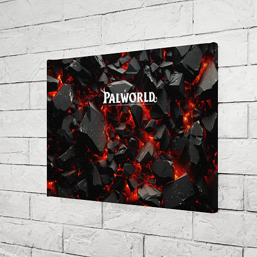 Картина прямоугольная Palworld логотип взрыв объемных камней / 3D-принт – фото 3