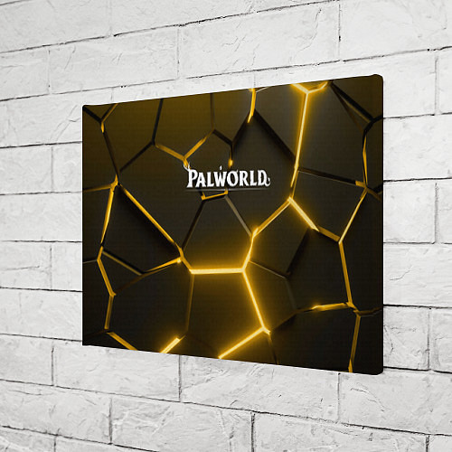 Картина прямоугольная Palworld логотип разлом желтых плит / 3D-принт – фото 3