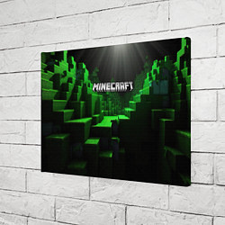 Холст прямоугольный Minecraft logo зеленые яркие плитки, цвет: 3D-принт — фото 2