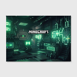 Холст прямоугольный Minecraft logo в стиле киберпанк, цвет: 3D-принт — фото 2