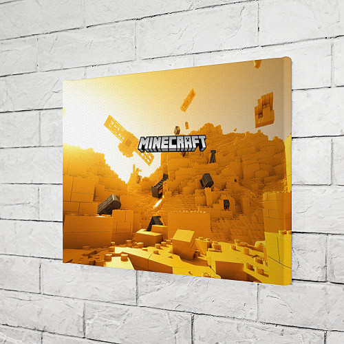 Картина прямоугольная Minecraft logo яркий желтый мир / 3D-принт – фото 3