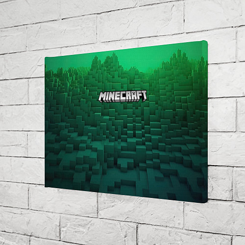 Картина прямоугольная Minecraft logo green / 3D-принт – фото 3