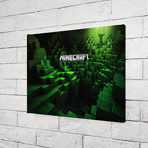 Картина прямоугольная Minecraft logo зеленые кубики / 3D-принт – фото 3