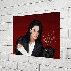 Холст прямоугольный Michael Jackson с пантерой и автографом, цвет: 3D-принт — фото 2