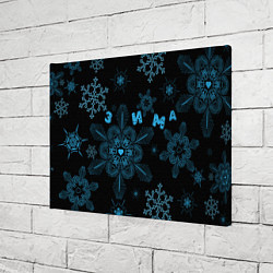 Холст прямоугольный Cнежинки - snowflakes, цвет: 3D-принт — фото 2