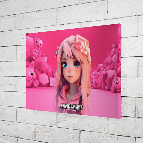 Картина прямоугольная Персонаж Minecraft девушка / 3D-принт – фото 3