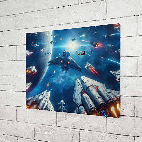 Картина прямоугольная Mass Effect - space neon / 3D-принт – фото 3