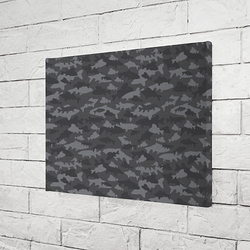 Картина прямоугольная Тёмный камуфляж из рыб / 3D-принт – фото 3