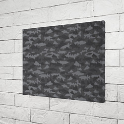 Холст прямоугольный Тёмный камуфляж из рыб, цвет: 3D-принт — фото 2