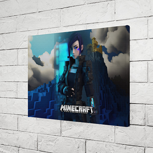 Картина прямоугольная Minecraft cyberpunk woman / 3D-принт – фото 3