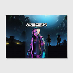 Холст прямоугольный Minecraft woman cyberpunk, цвет: 3D-принт — фото 2