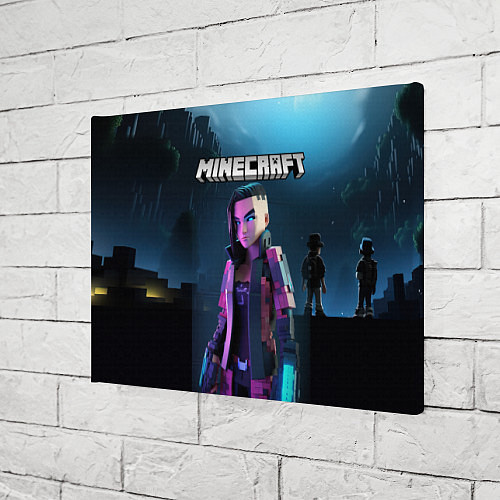 Картина прямоугольная Minecraft woman cyberpunk / 3D-принт – фото 3