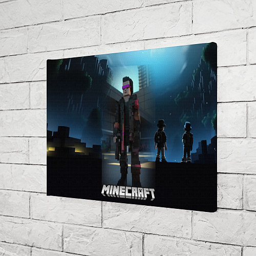 Картина прямоугольная Minecraft cyberpunk style / 3D-принт – фото 3