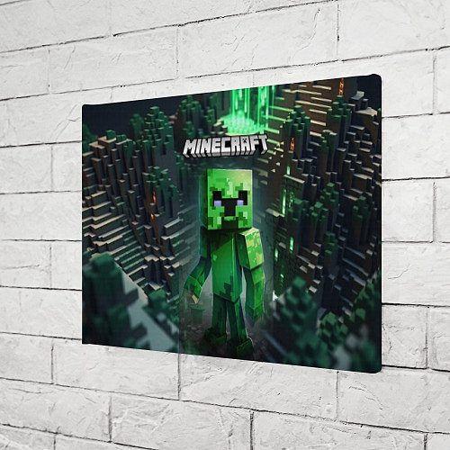 Картина прямоугольная Minecraft зеленый персонаж / 3D-принт – фото 3
