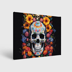 Холст прямоугольный Bright colors and a skull, цвет: 3D-принт