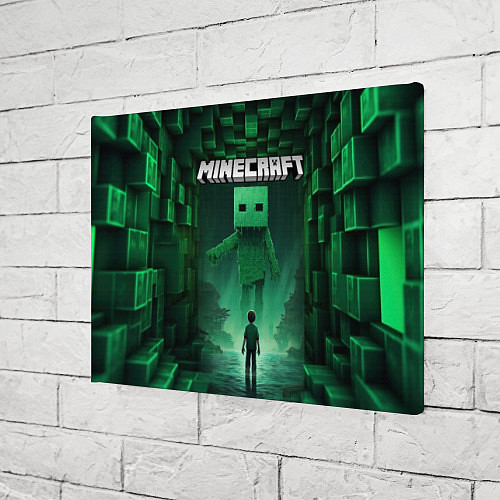 Картина прямоугольная Minecraft зеленый монстр / 3D-принт – фото 3
