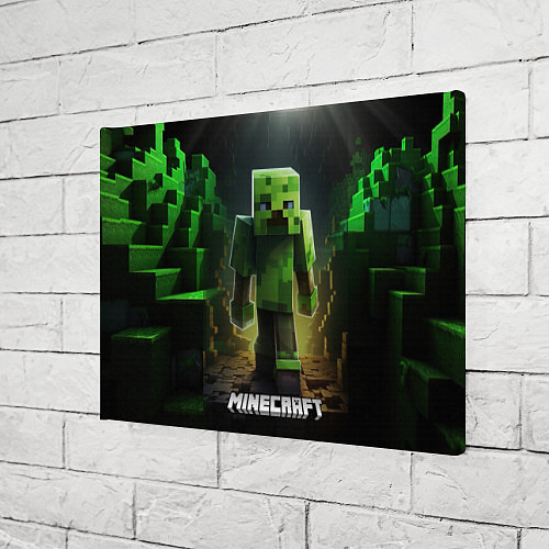 Картина прямоугольная Minecraft зеленый квадратный монстр / 3D-принт – фото 3