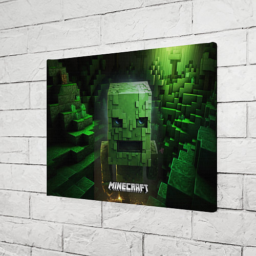Картина прямоугольная Minecraft зеленый персонаж в пещере / 3D-принт – фото 3