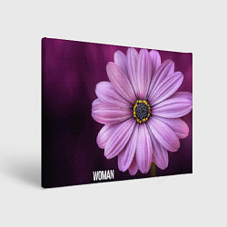 Холст прямоугольный Фиолетовый цветок - WOMAN, цвет: 3D-принт