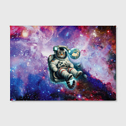 Холст прямоугольный Brave cat in space - ai art, цвет: 3D-принт — фото 2