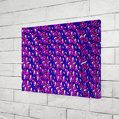 Картина прямоугольная Фиолетовый узор и чёрная обводка / 3D-принт – фото 3
