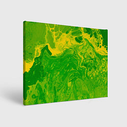 Холст прямоугольный Зеленые подтеки, цвет: 3D-принт